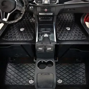 Floor Mats: Black quilted floor mats