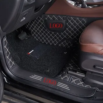 Floor Mats: Black and red floor mats