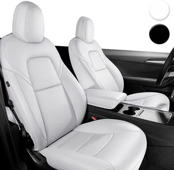 Seat Covers: White leather seat covers