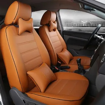 Seat Covers: Tan leather seat covers
